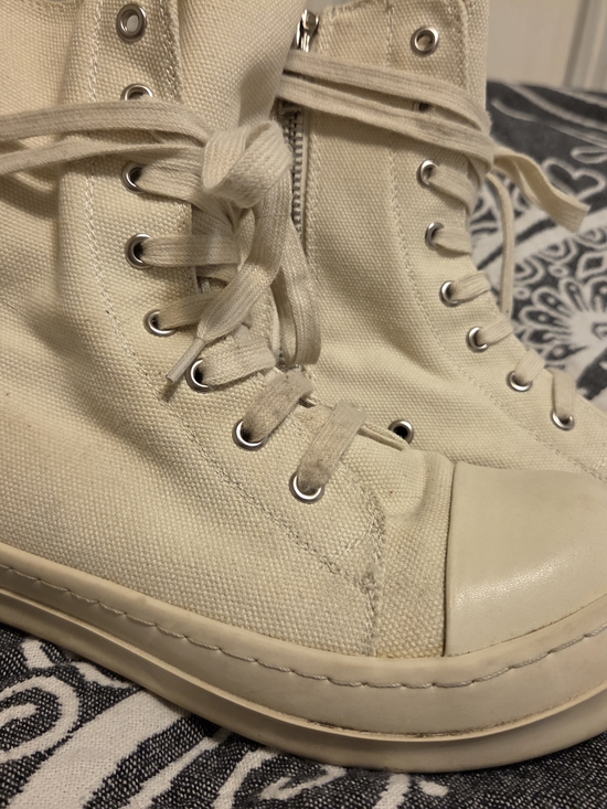 Shoes - RICK OWENS Cream Canvas RAMONES Size 39